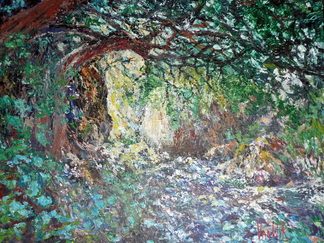 Artist Julie Van Wyk. 'Sunlit Trail' Artwork Image, Created in 2011, Original Painting Oil. #art #artist