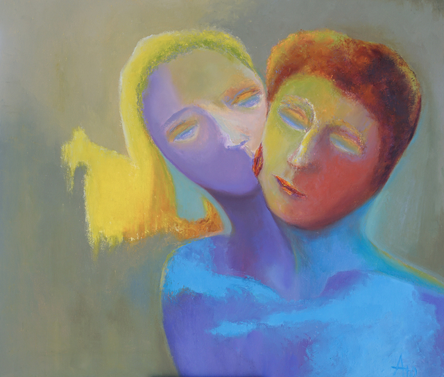 Julia Abrosimova  'Kiss', created in 2017, Original Painting Acrylic.