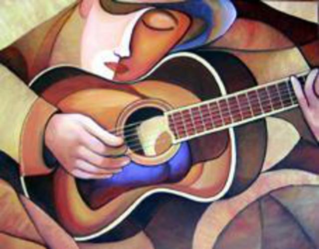 Artist Judy Dollosa. 'Gitara' Artwork Image, Created in 2005, Original Painting Acrylic. #art #artist