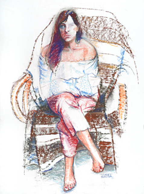 Artist Juraj Skalina. 'Easy Chair' Artwork Image, Created in 2004, Original Drawing Pencil. #art #artist