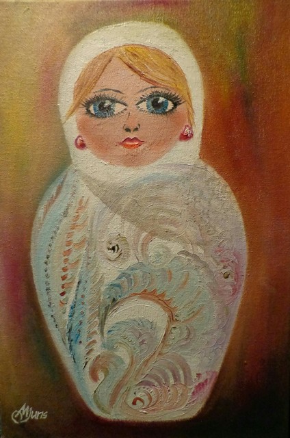 Maryia Vosipava  'Matryeshka', created in 2019, Original Painting Oil.