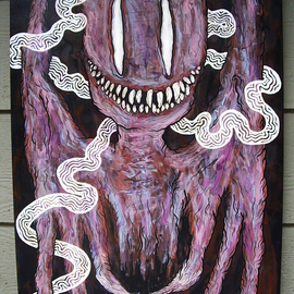 Justin Aerni: 'Nightmare', 2010 Acrylic Painting, Outsider. Artist Description:  ~TITLE OF PAINTING~~ NIGHTMARE ~ARTWORK CREATED ON: Stretched CanvasAPPROXIMATE SIZE: 24
