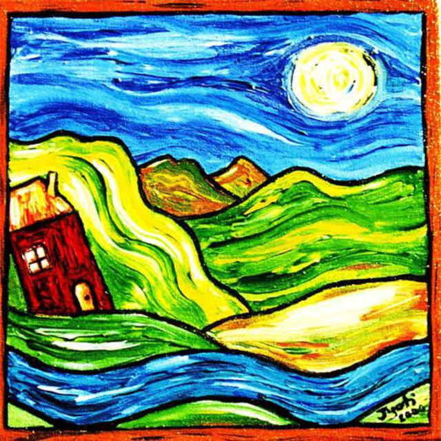 Artist Jyoti Thomas. 'House On A Hill' Artwork Image, Created in 2001, Original Watercolor. #art #artist