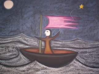 Jyoti Thomas: 'Journey', 2010 Pastel, Naive. Artist Description:       Night series      ...
