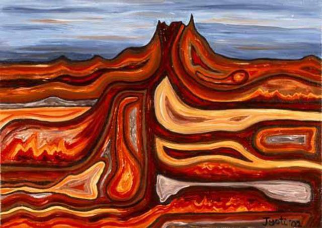 Artist Jyoti Thomas. 'Volcano' Artwork Image, Created in 2002, Original Watercolor. #art #artist