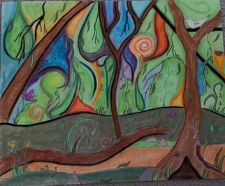 Jyoti Thomas: 'natures way', 2020 Pastel, Abstract Landscape. this is no. 7 in the New Life Series depicting the magic of life energy as I experience it every day. ...