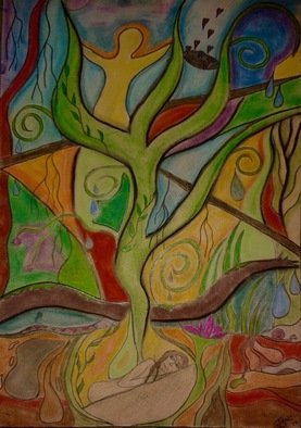 Jyoti Thomas: 'new life no6', 2019 Pastel, Abstract Landscape. The New Life series expresses the way I see and experience the natural world after a near death experience, alive and vibrant, the one life energy manifested in many different forms. ...