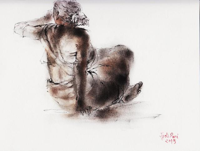 Jyoti Puri  'Life On Parapets', created in 2013, Original Drawing Charcoal.