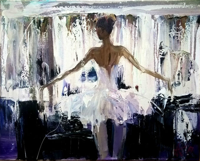 Artist Anastasiya Kachina. 'Ballerina' Artwork Image, Created in 2017, Original Painting Oil. #art #artist