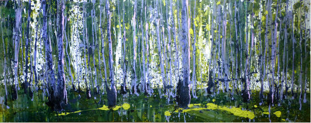 Artist Anastasiya Kachina. 'Birch Grove' Artwork Image, Created in 2017, Original Painting Oil. #art #artist