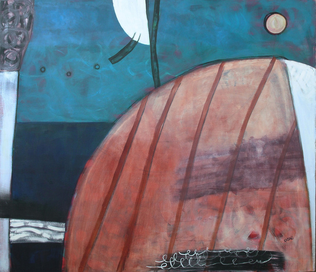 Didzis Kadaks  'ONE WEDNESDAY NEAR THE SEA', created in 1997, Original Painting Oil.