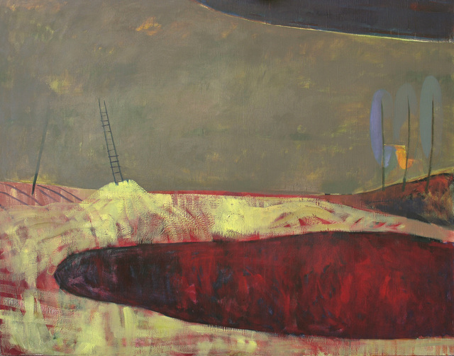 Didzis Kadaks  'Red Desert', created in 1997, Original Painting Oil.