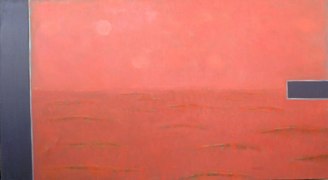 Didzis Kadaks  'TWO SHIPS', created in 1999, Original Painting Oil.