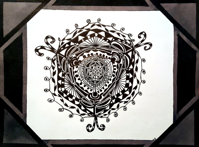 Artist Neal Alicakos. 'Birth Of A Mandala' Artwork Image, Created in 2017, Original Drawing Ink. #art #artist