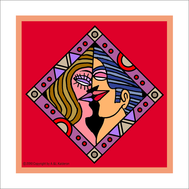 Asher Kalderon  'KISS Number 5 In Red Background', created in 2013, Original Painting Other.