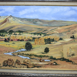 Willem Petrus Kallmeyer: 'AUTUMN ON THE FARM', 2013 Oil Painting, Landscape. Artist Description:  THE BEAUTY OF THE AUTUMN COLOURS IN THE EASTERN FREESTATE, IS AN ARTISTS DREAM  ...