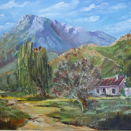 old farm yard Cape mountains By Willem Petrus Kallmeyer