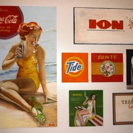 Kalli Matzora: 'retro', 2012 Oil Painting, Pop. Artist Description: pop art, vintage, retro, posters...