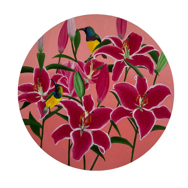Artist Kalpana  Dhiman Sharma. 'Lily Flower' Artwork Image, Created in 2020, Original Painting Acrylic. #art #artist