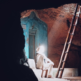 Anastasia Kaminskaya: 'enlightenment', 2020 Color Photograph, Light. Artist Description: enlightenment in a cave...