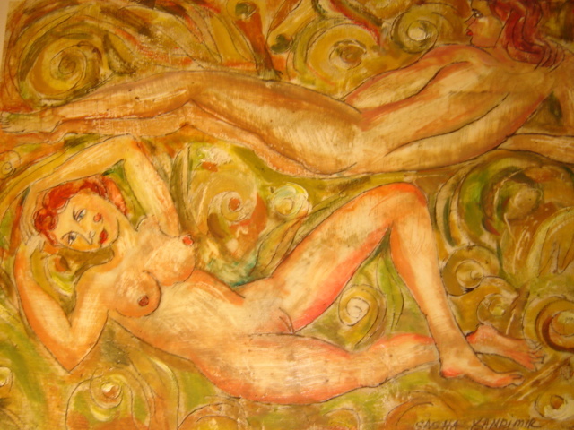 Aleksandr Trachishin  'Almost Relaxed Women 2', created in 2007, Original Painting Encaustic.