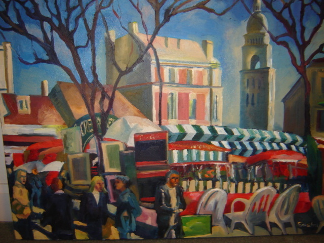Aleksandr Trachishin  'Monmartre', created in 2006, Original Painting Encaustic.