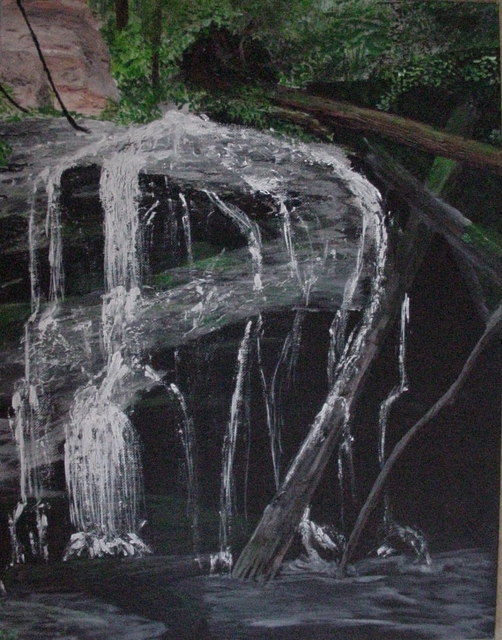 James Asher  'Cascade Falls In Moron State Park WA', created in 2004, Original Fresco.
