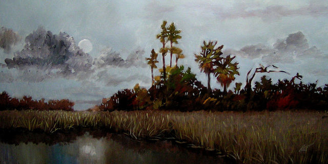 Artist Karen Burnette Garner. 'Full Moon' Artwork Image, Created in 2009, Original Painting Acrylic. #art #artist
