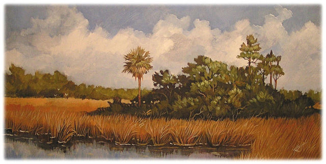 Karen Burnette Garner  'Lowcountry View', created in 2008, Original Painting Acrylic.