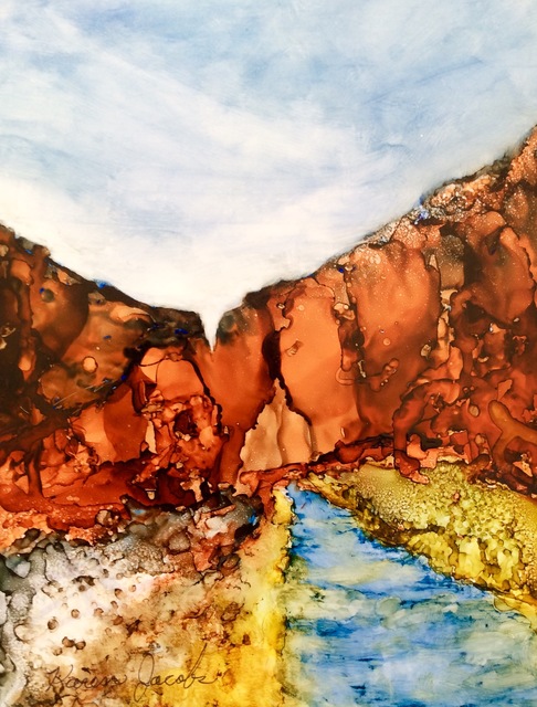 Karen Jacobs  'Red Mesa', created in 2018, Original Painting Ink.