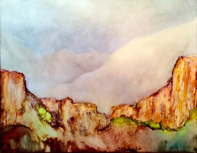 Artist Karen Jacobs. 'Grand Canyon' Artwork Image, Created in 2019, Original Painting Ink. #art #artist