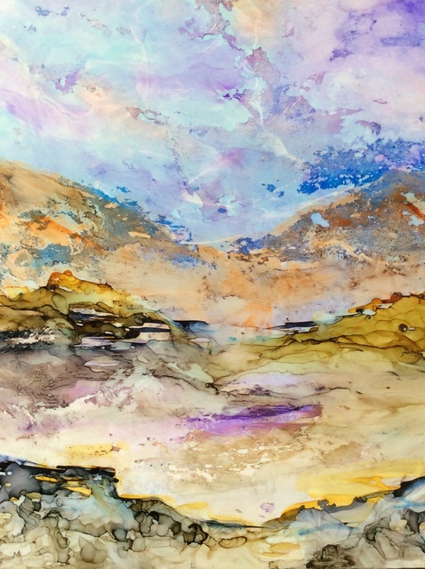 Karen Jacobs  'Pastel Hills', created in 2018, Original Painting Ink.