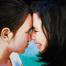 Karen Yee: 'Janus', 2008 Acrylic Painting, Portrait. Artist Description:  Original acrylic painting on gallery wrapped canvas ...