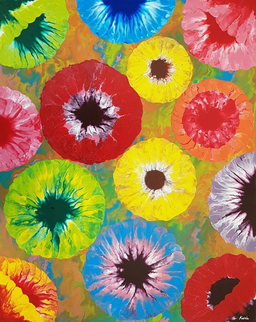 Karis Kim  'Floral World2', created in 2020, Original Painting Acrylic.