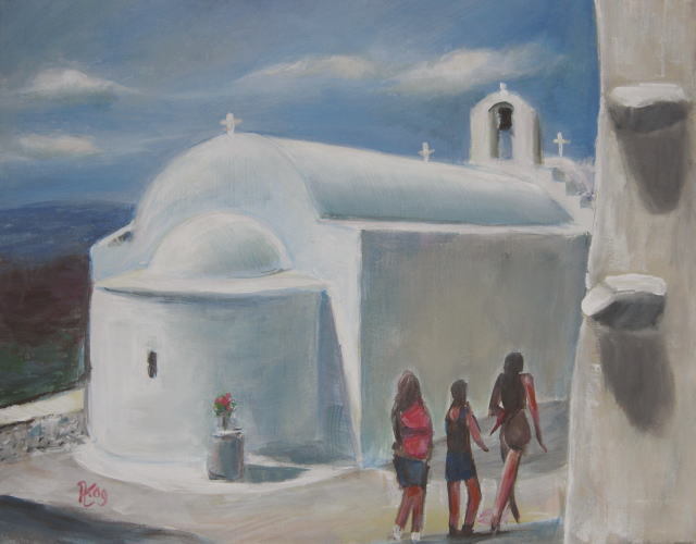 Artist Aris Kalafatis. 'Amorgos' Artwork Image, Created in 2009, Original Painting Acrylic. #art #artist