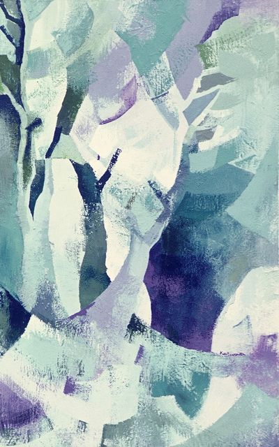 Diane Kastensmith Bradbury  'Blue Trees 11', created in 1973, Original Painting Acrylic.