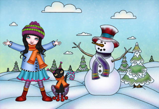 Kathy Cyr  'Snow Scene', created in 2011, Original Digital Art.