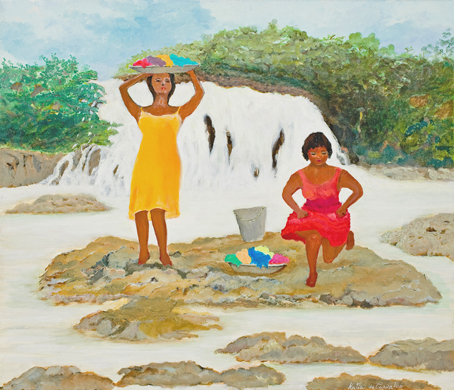 Katia De Carvalho  'Washerwomen1', created in 2007, Original Painting Oil.