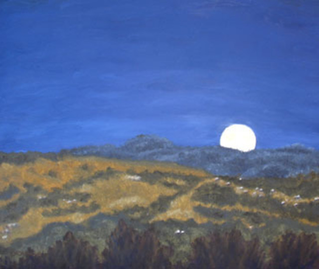 Artist Kathleen Mcmahon. 'Moonrise Over Santa Rosa' Artwork Image, Created in 2004, Original Painting Oil. #art #artist