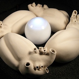 Kat Obrien: 'Sweet heart attack', 2011 Ceramic Sculpture, Abstract. Artist Description:   1 of 9 sculptures in a series 