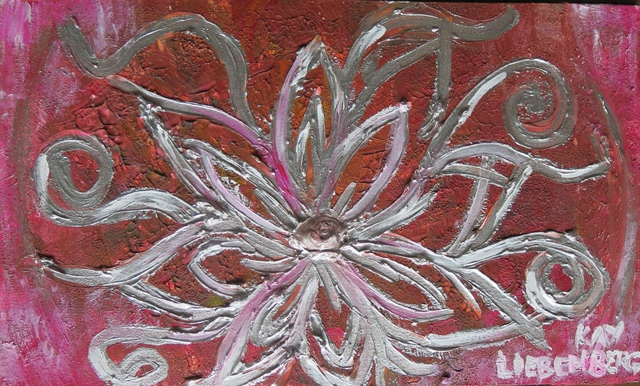 Kay Liebenberg  'Silver Flower 01', created in 2015, Original Mixed Media.