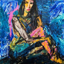 Dmitriy Kedrin: 'Blackheaded Series Pin Up', 2012 Oil Painting, nudes. Artist Description:   good day  / girl, woman, naked, body, erotic, sex, nude    ...