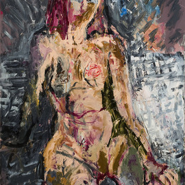 Dmitriy Kedrin: 'La Luna', 2010 Oil Painting, Erotic. Artist Description:   Series Naked people  ...