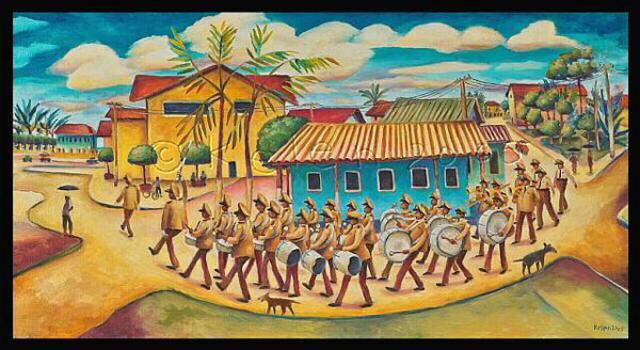 Artist L. Kelen. 'Parade  Bonaire' Artwork Image, Created in 2005, Original Pastel. #art #artist