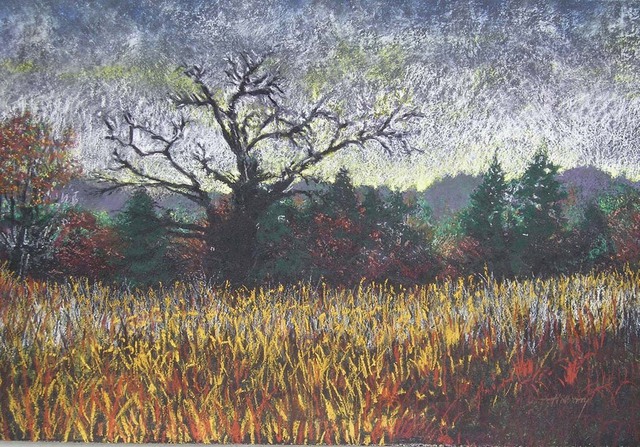 Ken Hillberry  'October Evening', created in 2005, Original Printmaking Linoleum - Open Edition.