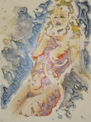 Ken Hillberry: 'Summer Muse', 2004 Mixed Media, Figurative.     impressionistic view, watercolor and pastel   ...