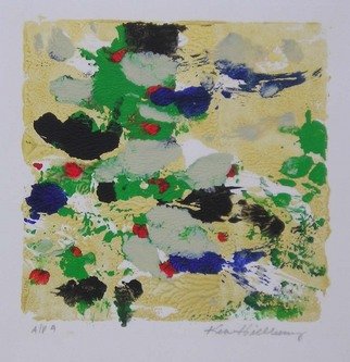 Ken Hillberry: 'Tree Dimensions 4', 1999 Monoprint, Abstract Landscape.  This is the fourth proof in a series of hand- pulled prints commemorating the tree, as with a previous image, it depicts the awe of it' s natural strength and seasonal beauty. ...
