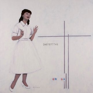 Kenn Zeromski: 'Nurse', 2008 Oil Painting, Kabbalah.  Nurse - 33 x 33 oil on canvas     ...