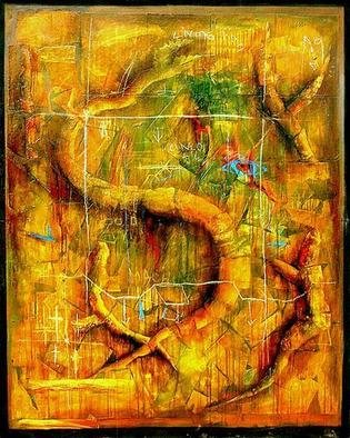 Eric Garingalao: 'snake with horns', 2004 Oil Painting, Abstract. oil, paper, canvas- - - - abstract...