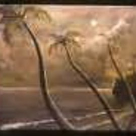 Kevin Wakefield: 'Before the Storm ', 2002 Oil Painting, Landscape. Artist Description:  Sepia toned beach scene ...